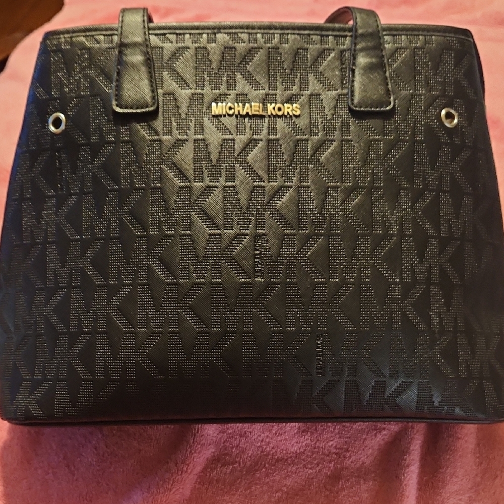 Michael Kors Black Monogram Tote..